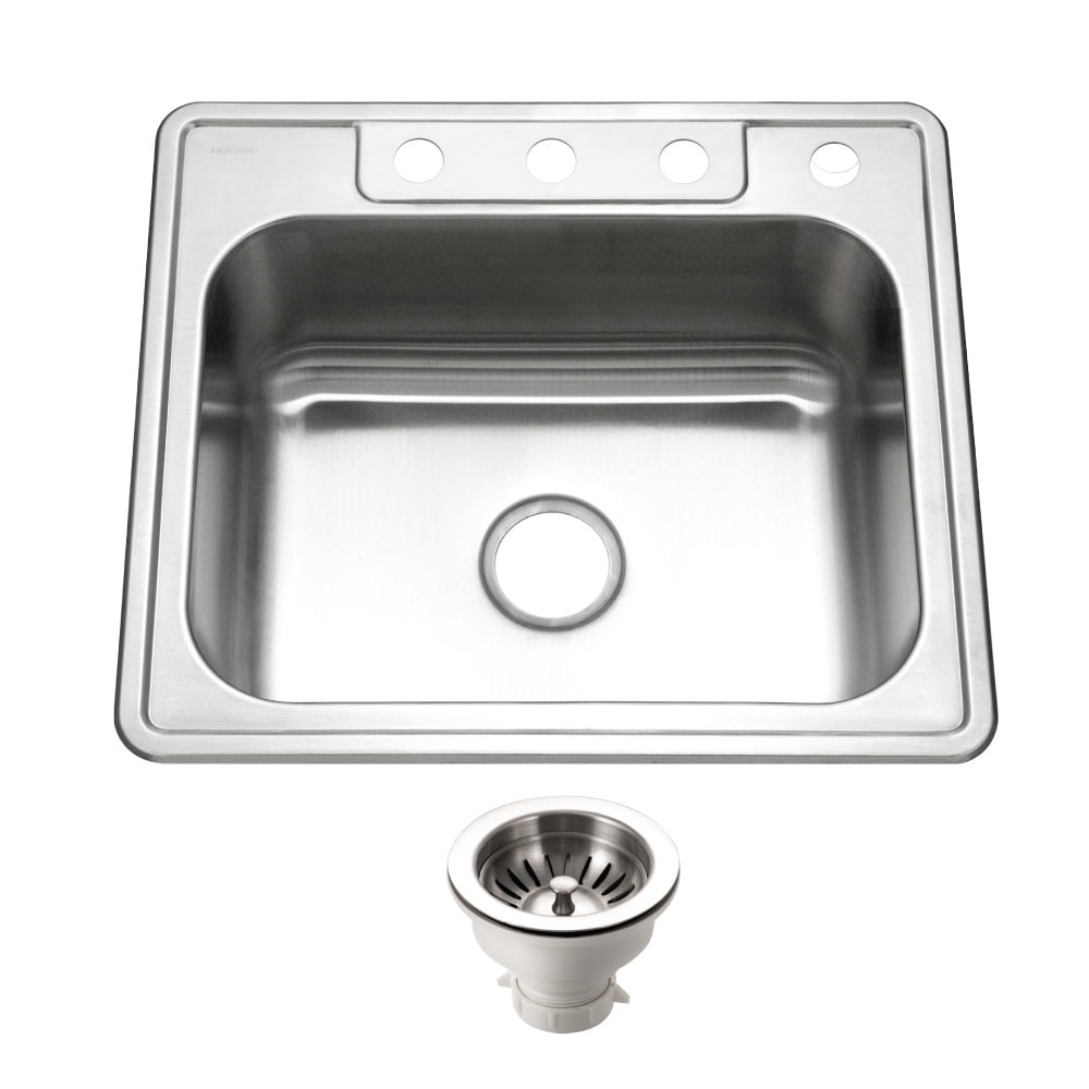 Houzer 2522-8BS4-C Glowtone 25" Drop In Single Basin Stainless Steel
