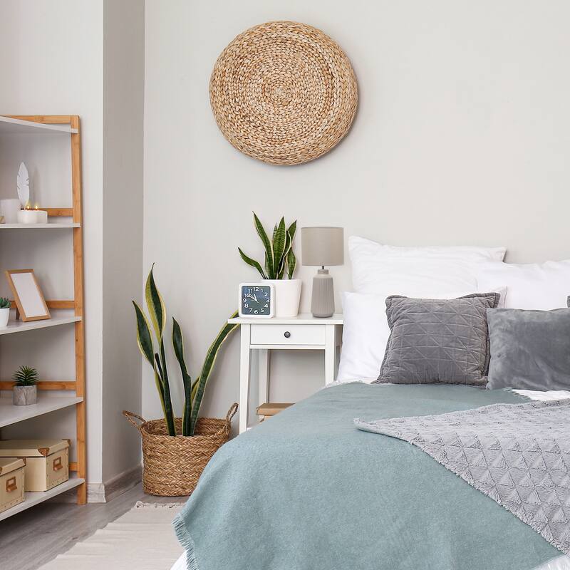 Vertical Grooved Ceramic Table Lamp with Drum Shade - 16" - Taupe