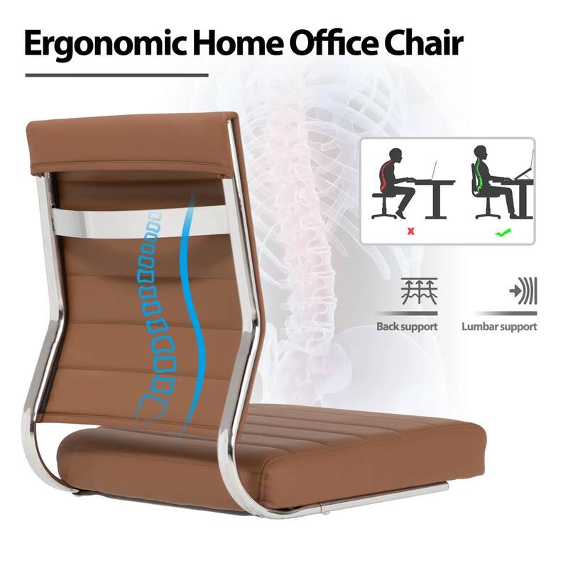 Armless Ergonomic Office Chair Modern Swivel Chair for Home & Office
