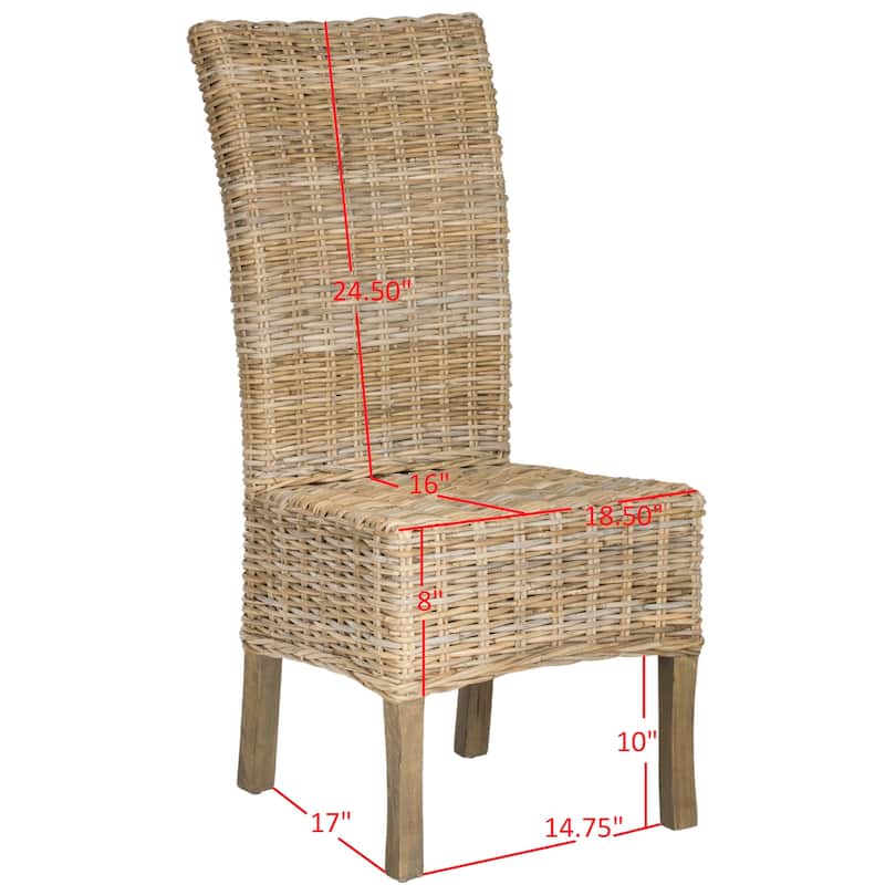 SAFAVIEH Sherryl Unfinished Natural Wicker Dining Chair (Set of 2) - 18.5" x 22.8" x 42.1" - 19Wx23Dx42H