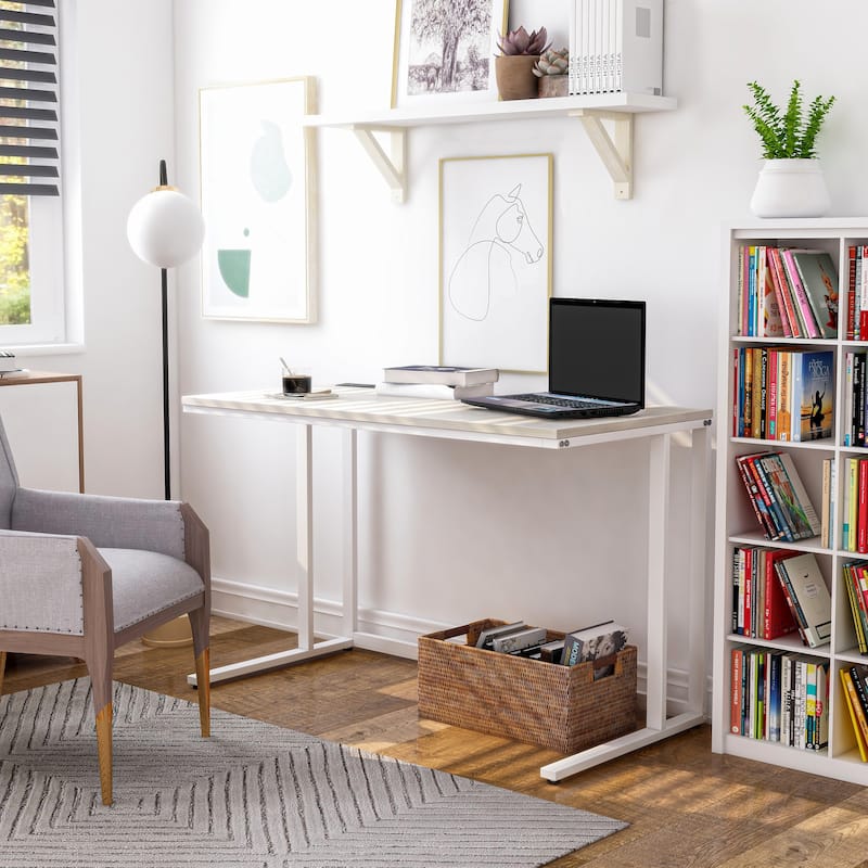Lazzo Modern 47-inch Steel Computer Desk with USB Ports by Furniture of America