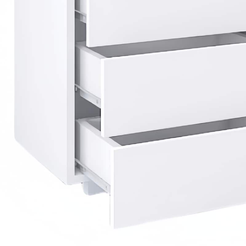 Minimalist Design Wooden Dresser with 10 Drawers, White