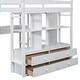 preview thumbnail 11 of 13, White Full Size Pine Loft Bed with Built-in Desk & Drawers