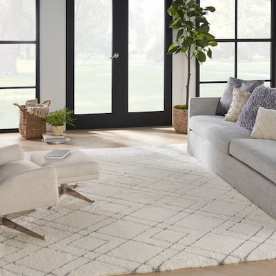 Nourison Luxurious Shag Ultra Plush Pile Abstract Geometric Area Rug