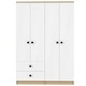 preview thumbnail 8 of 10, Wooden Bedroom Wardrobe with Hanging Rods & Drawers, 4-Door Armoire Closet Storage Cabinet for Home Organization, White+Natural