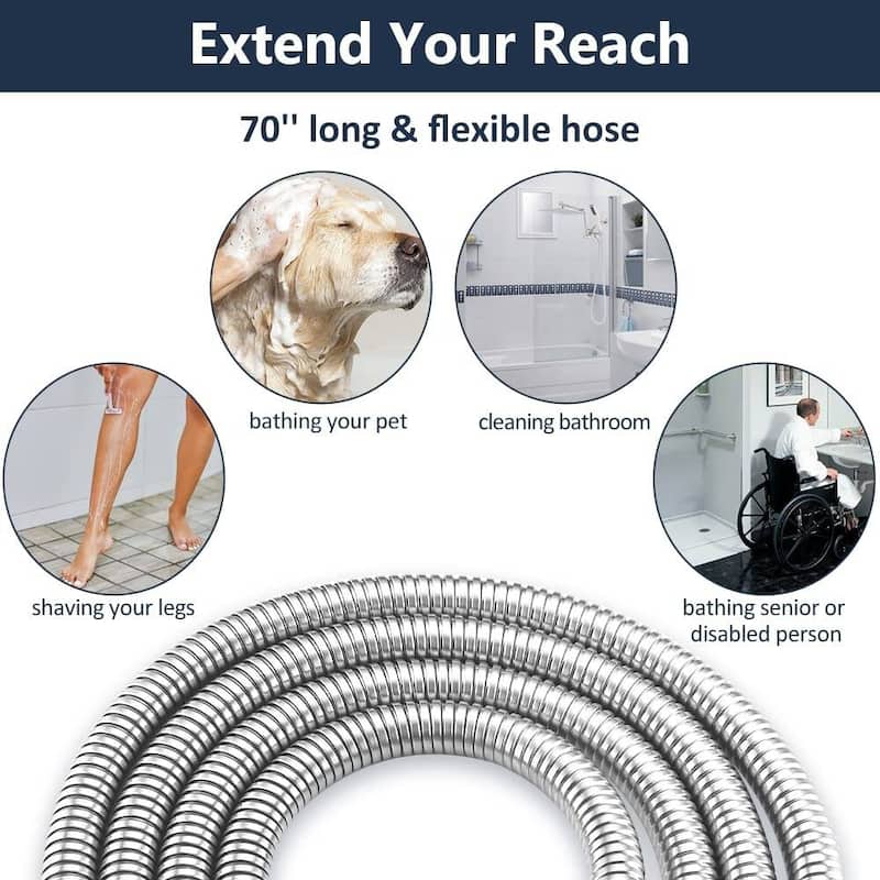 Bathlet 10" Rainfall Shower Head And 16" Adjustable Extension Arm Combo