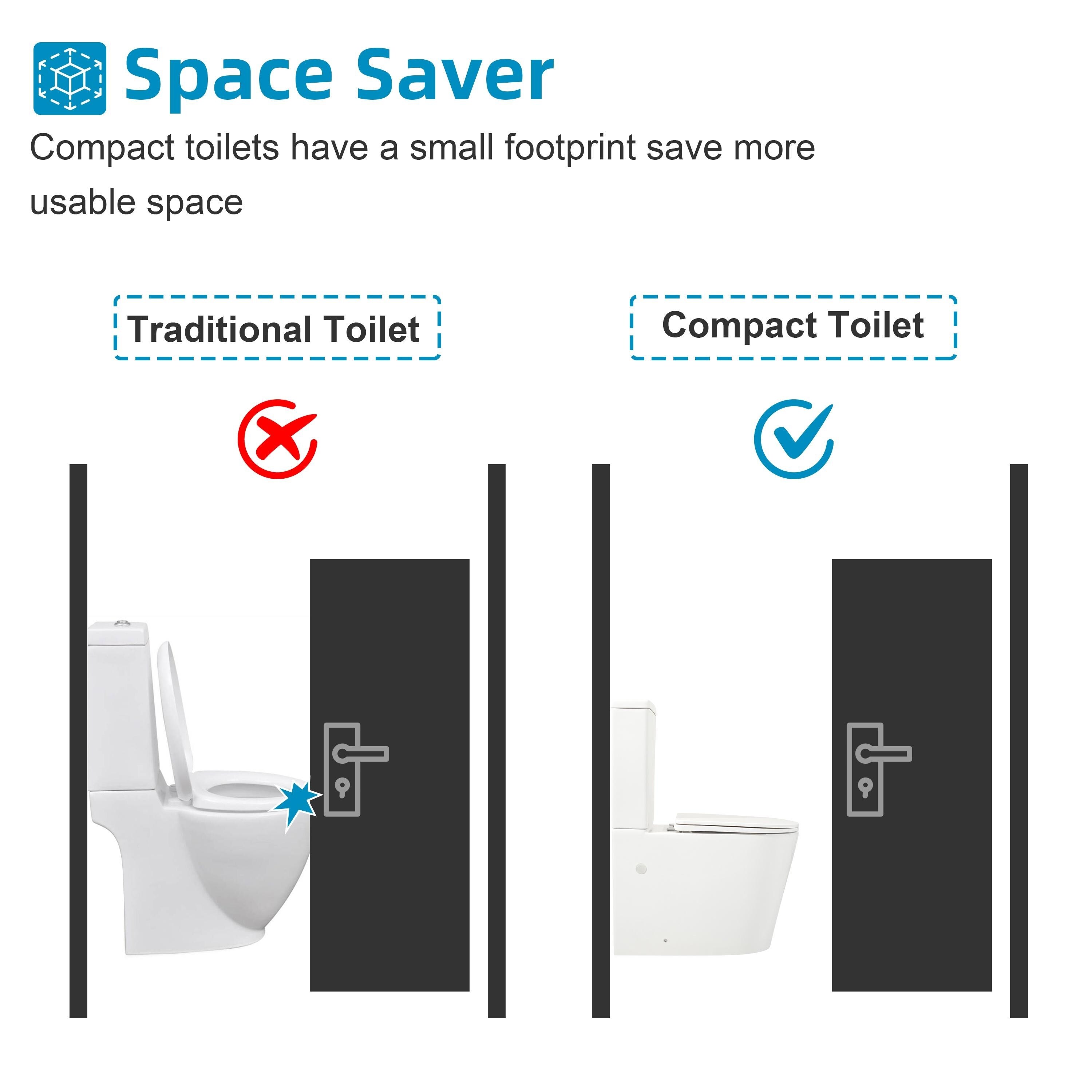 CB HOME 24'' Small Compact One Piece Toilet, Dual Flush Modern Siphon Short  Toilet with Soft Closing Seat,16.5''Comfort Height - Overstock - 40406548, image size:3000x3000
