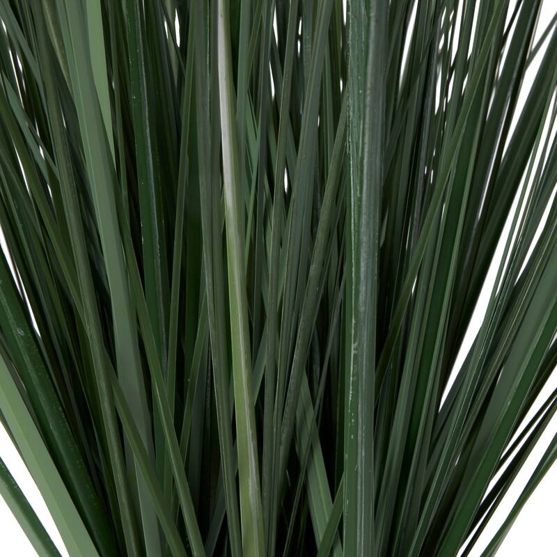 Green Faux Foliage Onion Grass Artificial Plant with White Plastic Pot