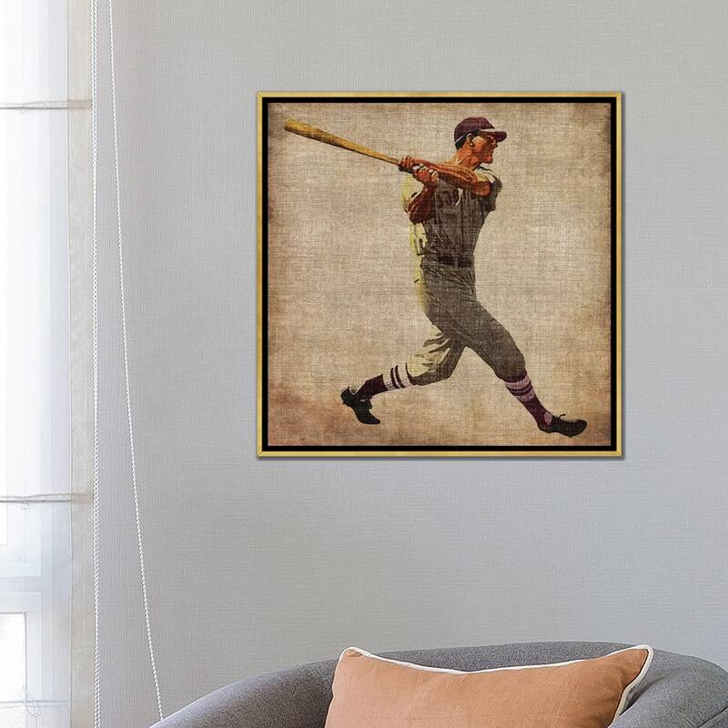 iCanvas "Vintage Sports VI" by John Butler Framed Canvas Print