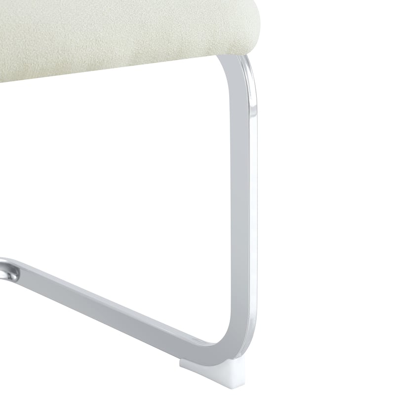 Suede-like Tech Fabric Dining Chairs:Ergonomic Arc Backrest+Reinforced Metal Frame.Set Of 2