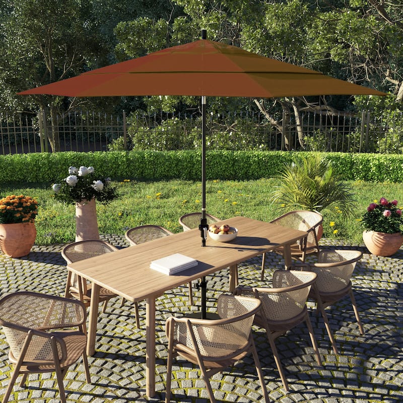 California Umbrella 11' Rd. Alum/Fiberglass Rib Patio Umb,Crank Lift/Collar Tilt, Dbl Wind Vent, Black Finish, Sunbrella Fabric - Cocoa