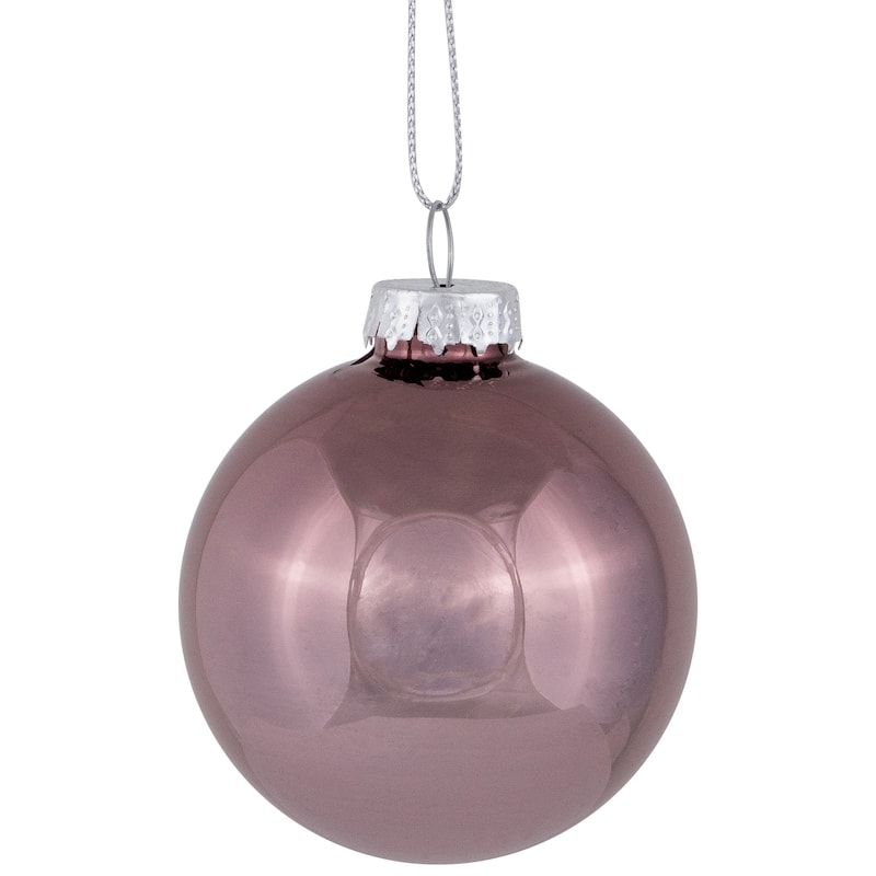 Shiny and Matte Christmas Glass Ball Ornaments - 2.25" (55mm) - Pink - 24ct