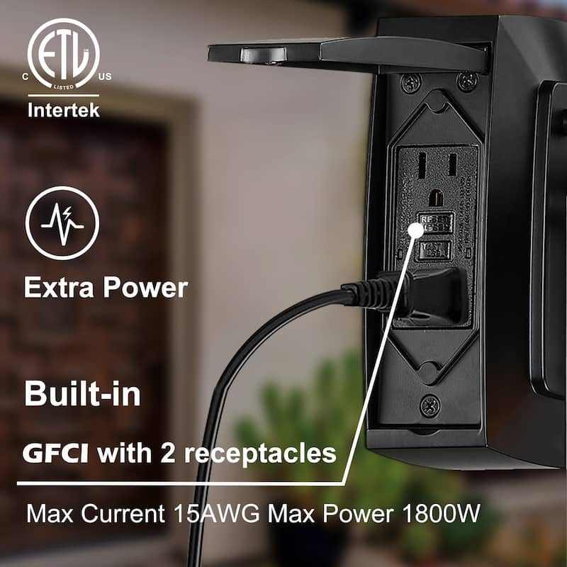 2Pack-1 Light Outdoor Wall Light(GFCI) - 5.04"x8.07"x13.74"