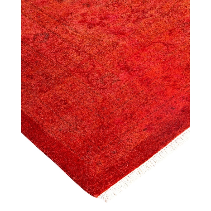 Fine Vibrance One-of-a-Kind Hand-Knotted Area Rug - Orange, 9' 3" x 12' 1" - 9' 3" x 12' 1"