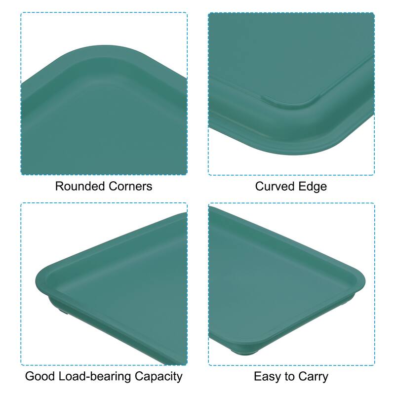 12x9" Fast Food Tray, Plastic Reusable Multi-Purpose Serving Tray Dark Blue - Dark Blue