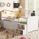 preview thumbnail 10 of 11, 82" Modern Wooden Loft Bed with LED Lights and Storage Drawers