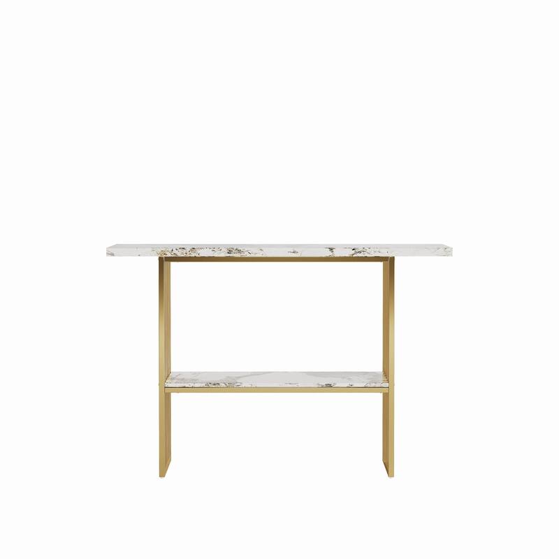 Modern Luxury 47.24" Console Table Stylish Entryway Table with Storage Shelf for Home Decor