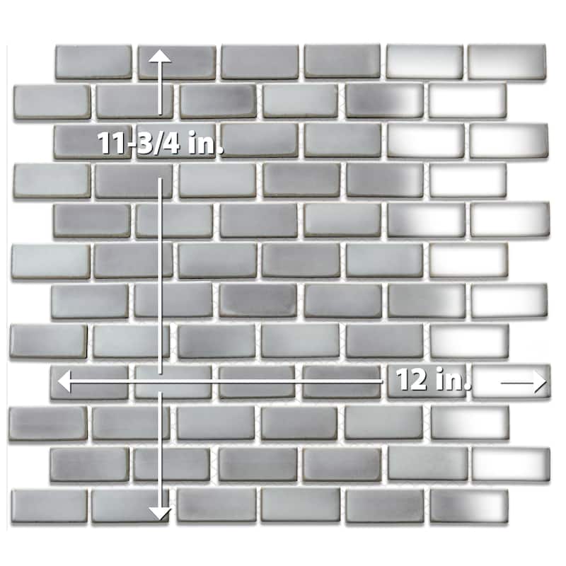Merola Tile Hudson Subway Grey Eye 11-3/4" x 12" Porcelain Floor and Wall Tile