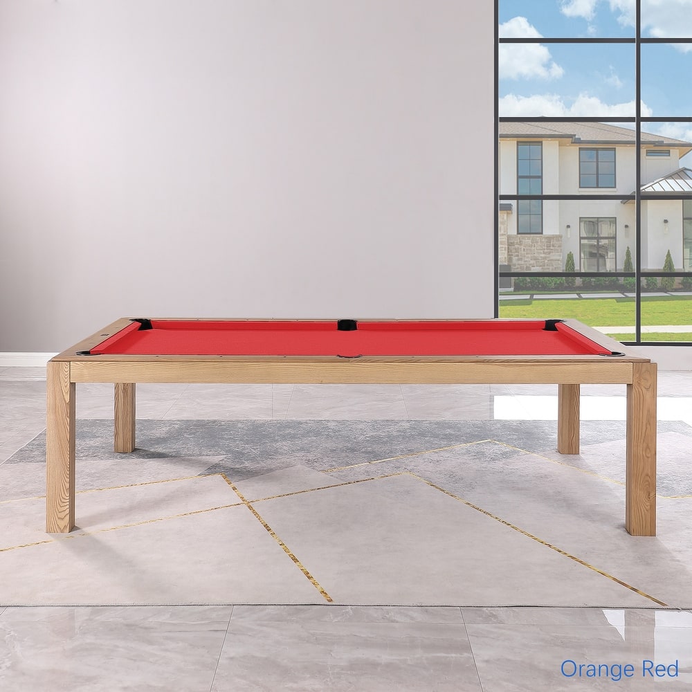 Olivia 8ft Vintage Ash Billiard Slate Pool Table with Dining Top