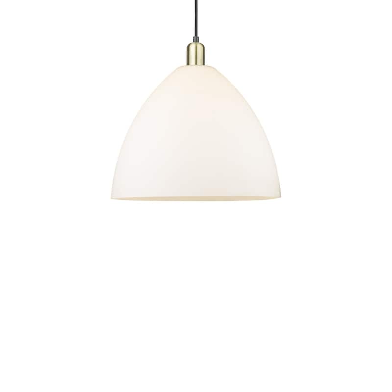 Innovations Lighting 716-1P-18-16 Bristol Pendant Bristol 16" Wide - Black Antique Brass / Matte White