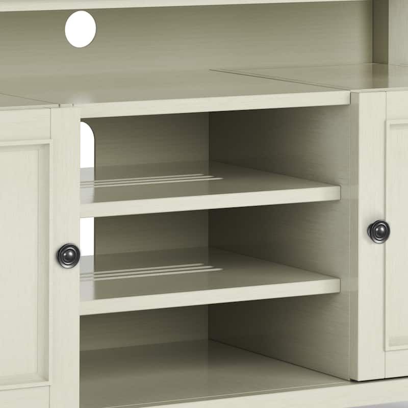 WYNDENHALL Halifax 54 inch Wide Solid Wood Transitional TV Stand - 54'' W x 18.9'' D x 31.9'' H