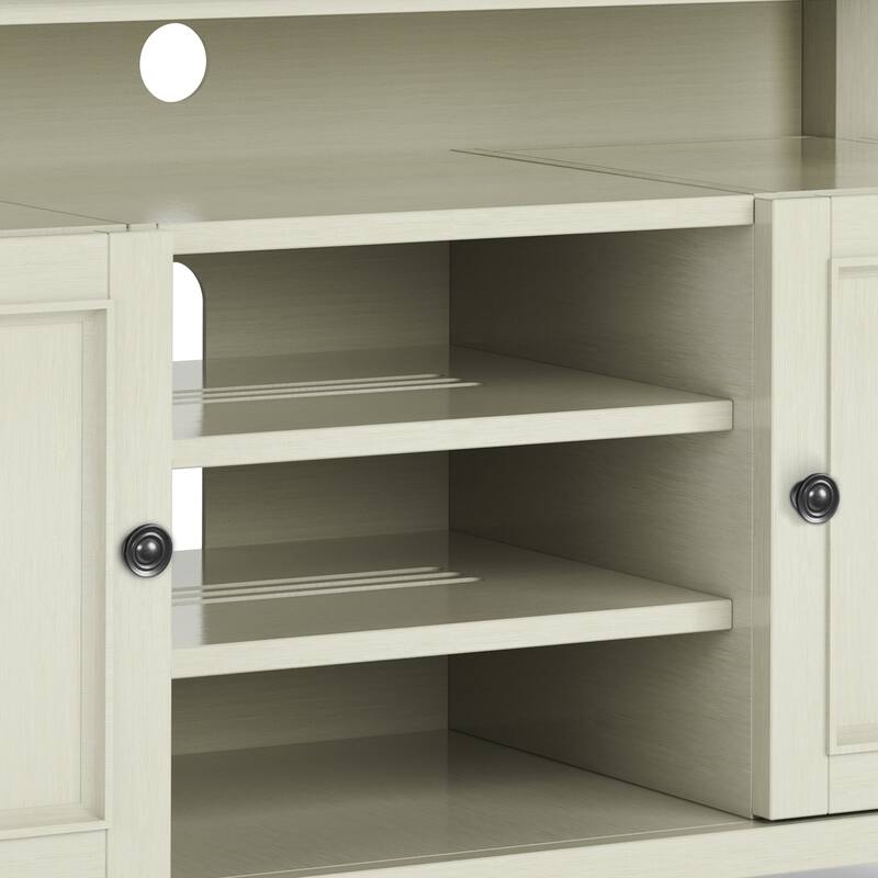 WYNDENHALL Halifax 54 inch Wide Solid Wood Transitional TV Stand - 54'' W x 18.9'' D x 31.9'' H