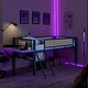 preview thumbnail 11 of 19, Single metal loft bed with rectangular desk, LED lights
