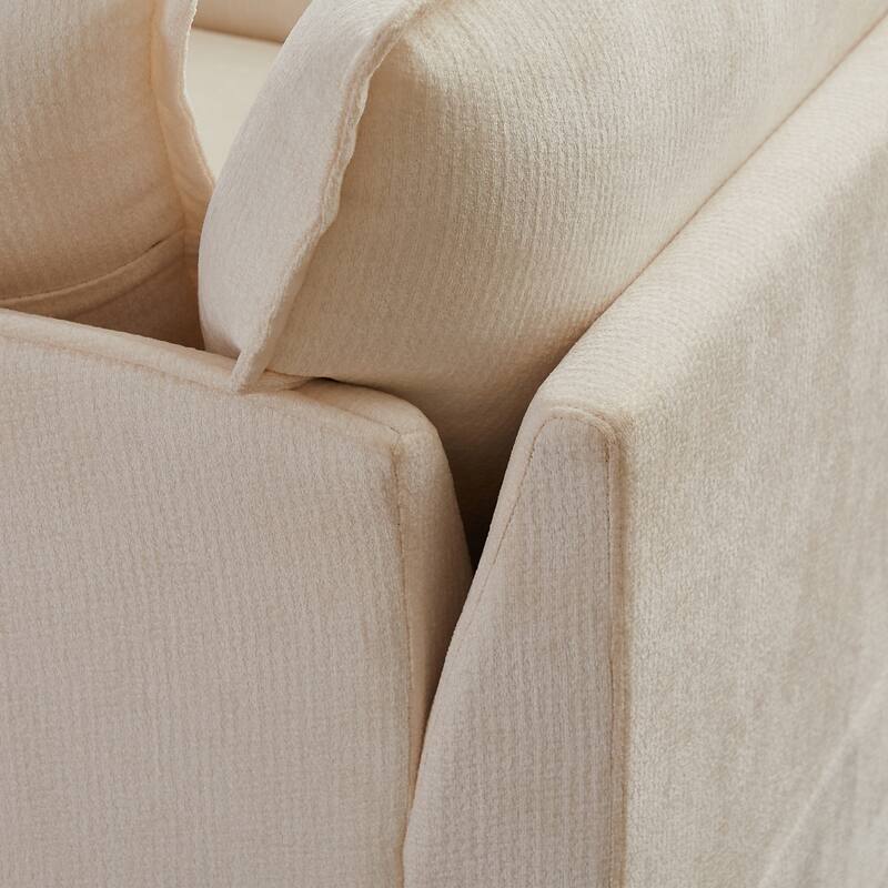 Roomfitters 47.2" Oversized Accent Chair, Chenille Armchair with Deep Wide Seat, Throw Pillows, Modern Lounge Sofa