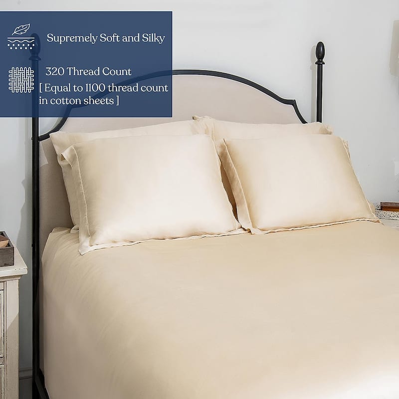Delara 100% Eucalyptus Lyocell Tencel Euro Sham Pack of 2(26"X26), Naturally Cooling, Moisture-Wicking, Smooth & Breathable