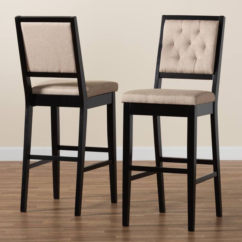 Gideon Modern and Contemporary 2-Piece Wood Bar Stool Set