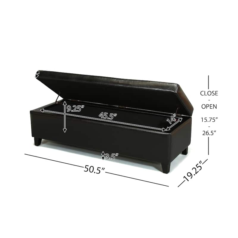 York Bonded Leather Storage Ottoman Bench by Christopher Knight Home
