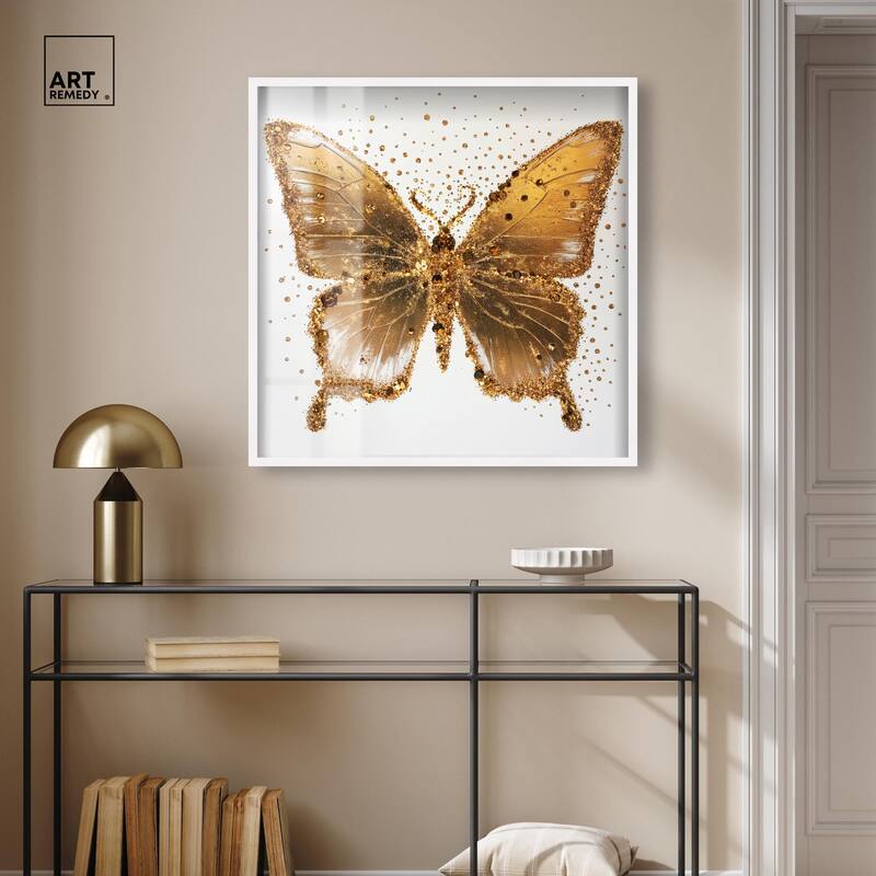 Lemon Glow Wings Shadowbox by Art Remedy