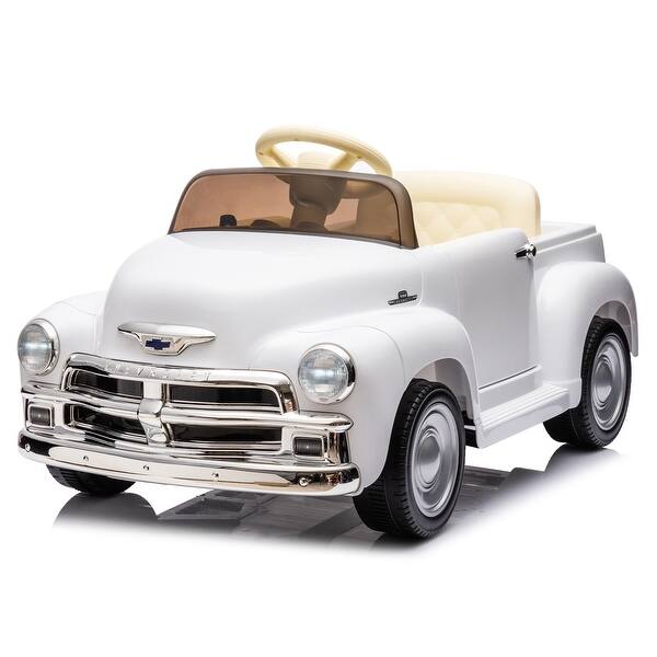 slide 2 of 100, 12V Ride-On Car for Kids with Bluetooth, USB, and Colorful LED Lights White