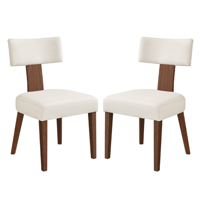 18.1 in Solid Wood Upholstered Dining Chair With Curved Backrest - 19.1"D x 19.4"W x 33.6"H