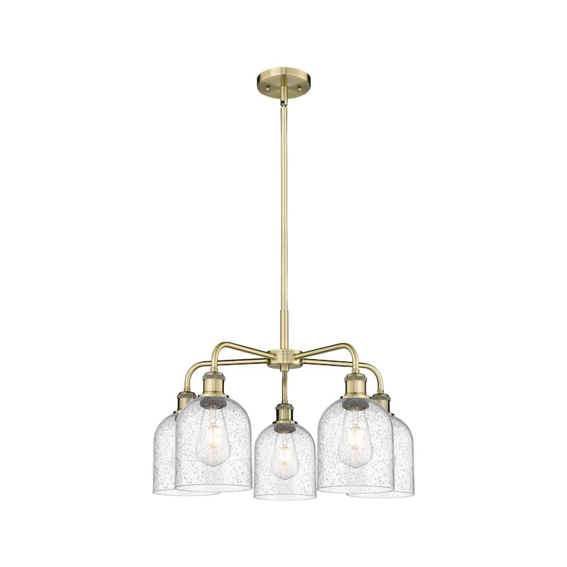 Innovations Lighting 516-5CR 15 24 Bella Chandelier Bella 5 Light 24" - Antique Brass / Seedy