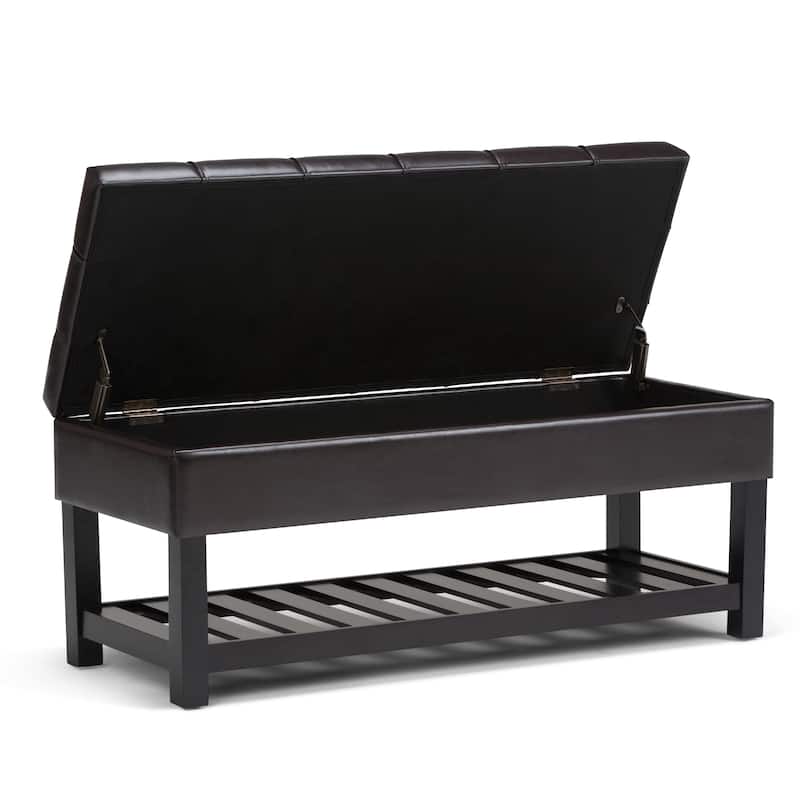 WYNDENHALL Wyatt 44 inch Wide Transitional Rectangle Ottoman Bench - 43"x 17"x 18.5"