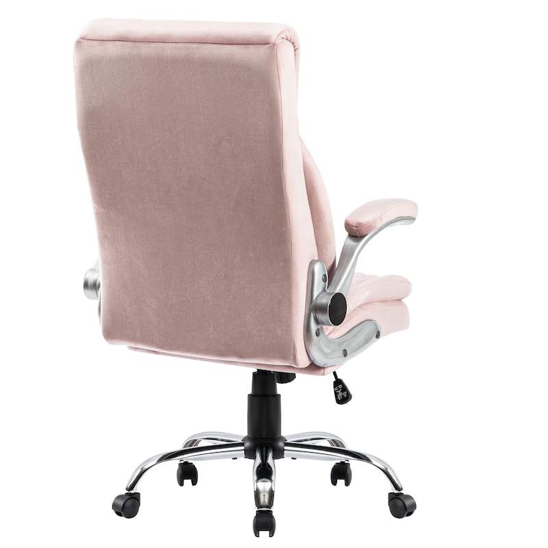 Modern Velvet Executive Office Chair with 360° Swivel, Adjustable Height, Armrests, and Ergonomic Support for Long Hours