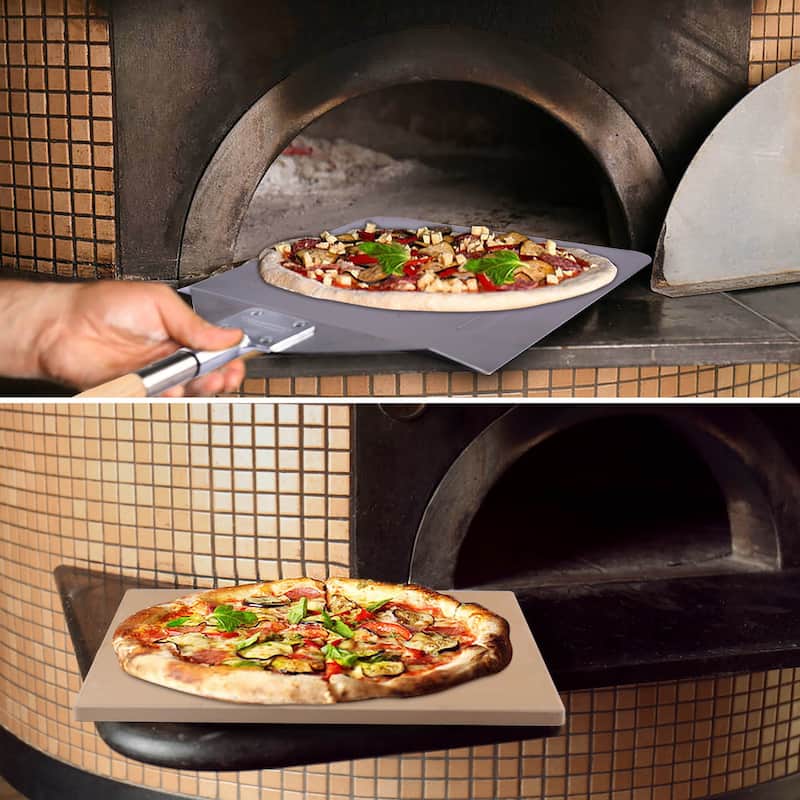 Royal Gourmet 2-Piece Pizza Set, 15-Inch Pizza Stone and Shovel