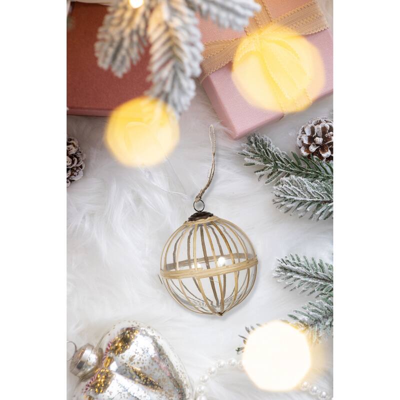 D5" X-Mas Hanging Ornament, Decorative Hanging Ball Christmas Tree Ornaments for Holiday Party Decorations, Set of 2