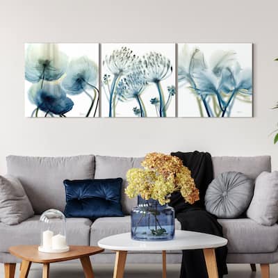 "Unfocused Beauty 1&2&3" Frameless Free Floating Tempered Glass Panel Graphic Wall Art