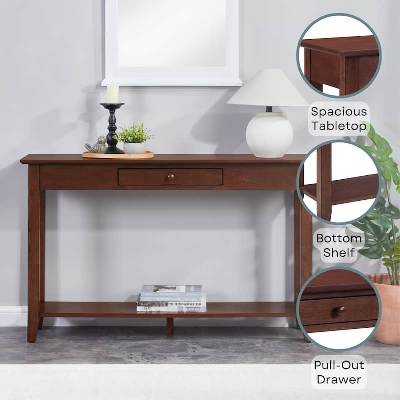 Convenience Concepts American Heritage 1 Drawer Console Table with Shelf