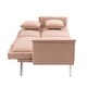 preview thumbnail 59 of 115, Velvet Loveseat Sofa Bed with 2 Pillows, Mid Century 2-Seat Couches Convertible Sofa Bed for Living Room, Bedroom,Office
