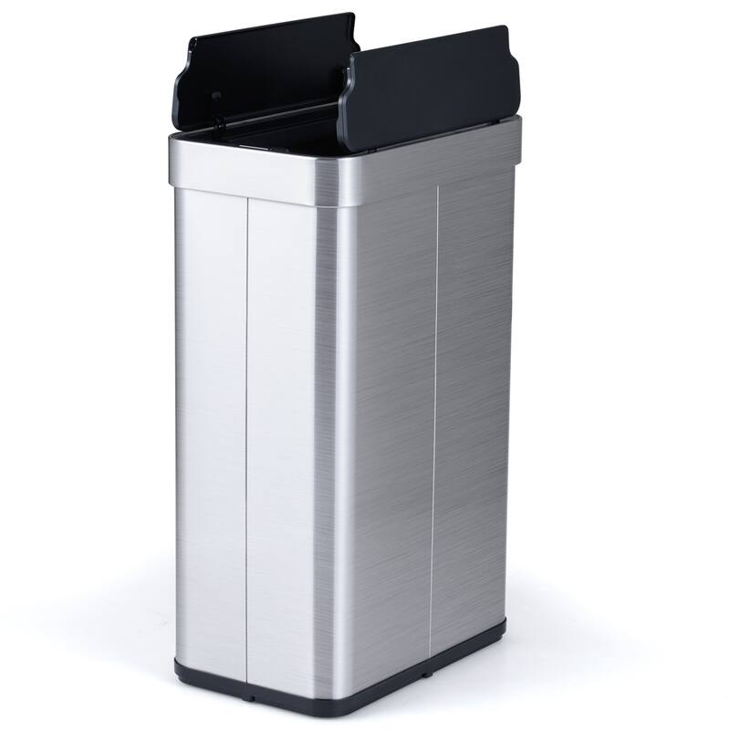 Gymax 16 Gallon Trash Can w/Wing Lids for Bedroom Bathroom Kitchen