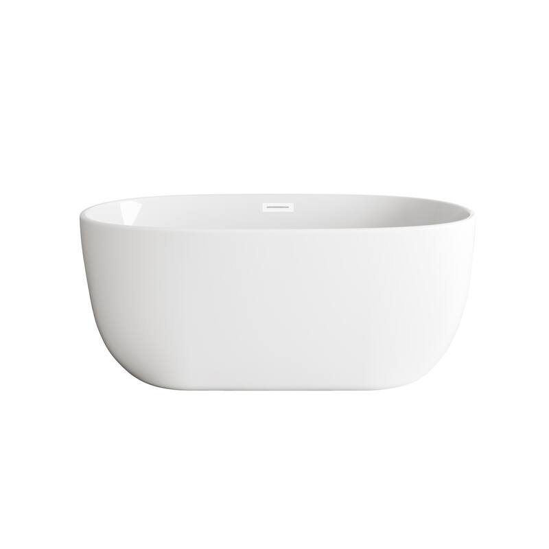 Adler Soaking Bathtub in Glossy White - Glossy White with White Trim - 54"