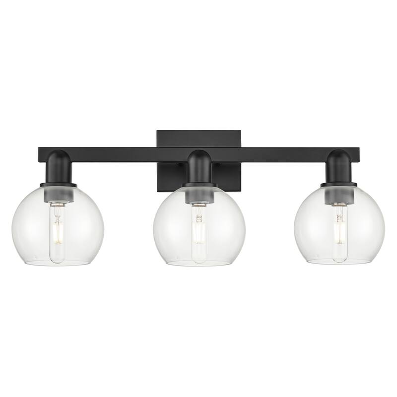 Innovations Lighting Endless Possibilities Arcadia - Athens - 3 Light 25" Bath Vanity Light - Clear/Matte Black