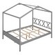 preview thumbnail 29 of 36, Full Size Wood House Bed with Storage Space and Roof