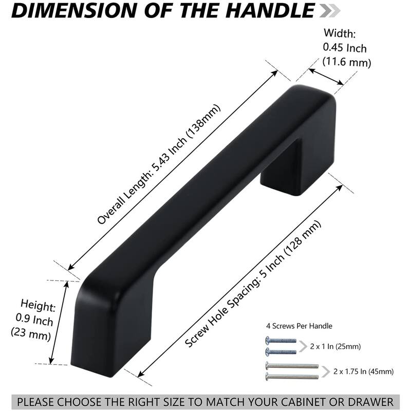 10 Pack 5" Bar Cabinet Knob Cabinet Handles Pulls - 128mm