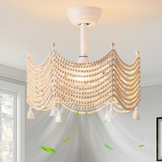 20 Inch Boho Ceiling Fan with Light, Bohemian Bedroom Flush Mount ...
