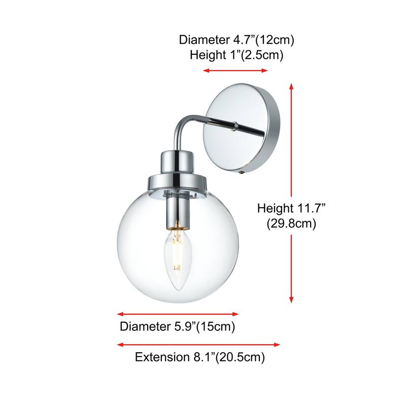 Hudson Clear Glass 1-light Bath Sconce