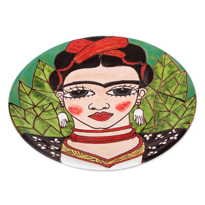 Handmade Fantastic Frida Ceramic Decorative Plate (Mexico)